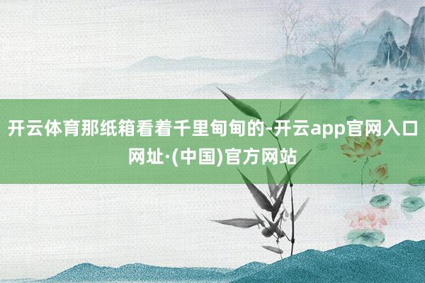 开云体育那纸箱看着千里甸甸的-开云app官网入口网址·(中国)官方网站