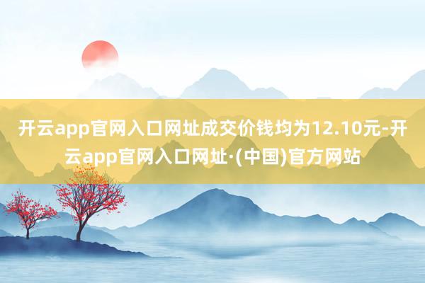 开云app官网入口网址成交价钱均为12.10元-开云app官网入口网址·(中国)官方网站
