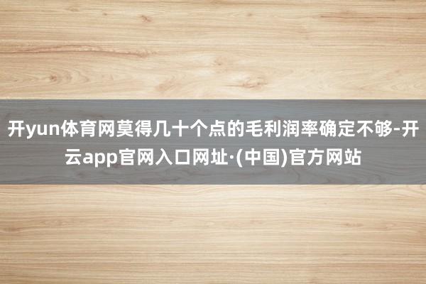 开yun体育网莫得几十个点的毛利润率确定不够-开云app官网入口网址·(中国)官方网站