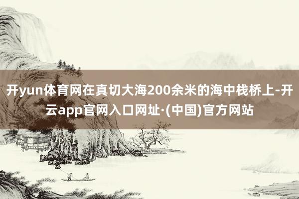 开yun体育网在真切大海200余米的海中栈桥上-开云app官网入口网址·(中国)官方网站